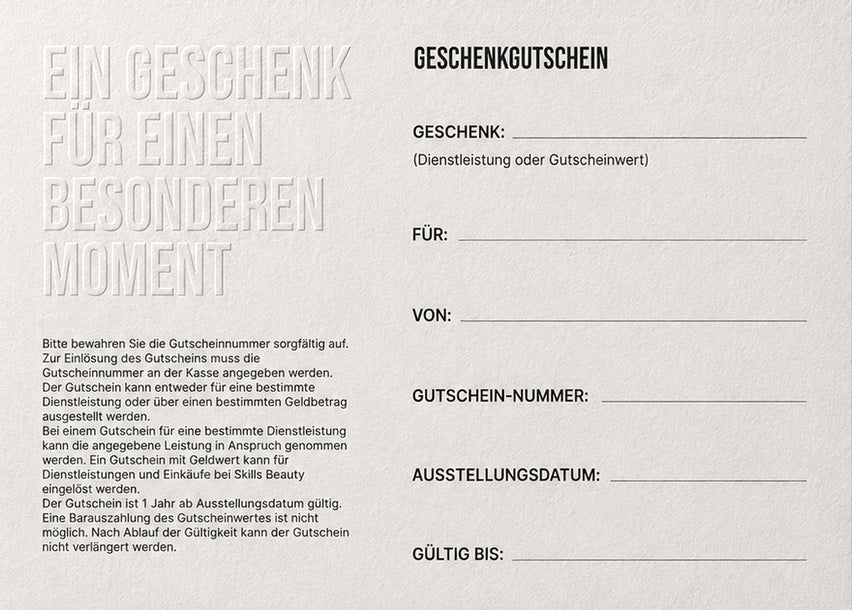Skills Beauty Geschenkgutschein